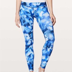 Lululemon Wunder Under Low-Rise Luxtreme 28” Leggings Blush Blossom Blue Size 6